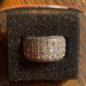 Crystal Sparkling Silver Tone Ring Size 8.5